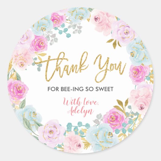 Autocollants Bee Thank You for bee-ing here (Devant)