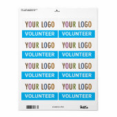Autocollants bénévoles personnalisés Étiquettes av (Feuille entière)