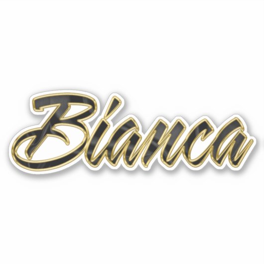 Autocollants Bianca Black Gold Lettering (Devant)
