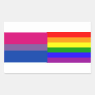 Autocollants bisexuels/d'arc-en-ciel drapeau