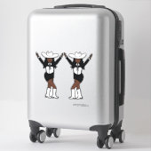 Autocollants blancs noirs occidentaux #1 (Sur valise)