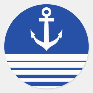 Autocollants bleu marine avec ancre de navire