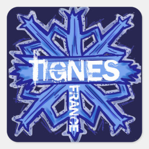 Autocollants bleus de flocon de neige de Tignes