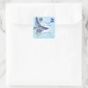 Autocollants bleus de papillon