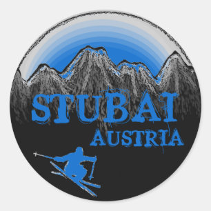 Autocollants bleus de skieur de Stubai Autriche