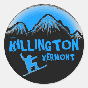 Autocollants bleus de surfeur de Killington