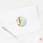 Autocollants Blue Elephant/ajouter monogramme (Enveloppe)