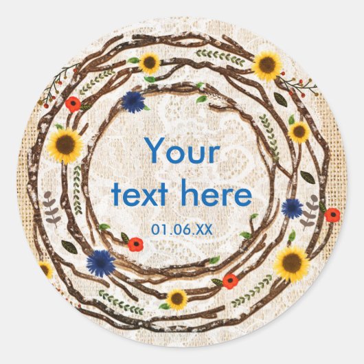 Autocollants Branches Floraux Burlap Rustique & De (Devant)