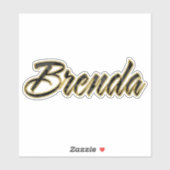 Autocollants Brenda Black Gold Lettering (Feuille)