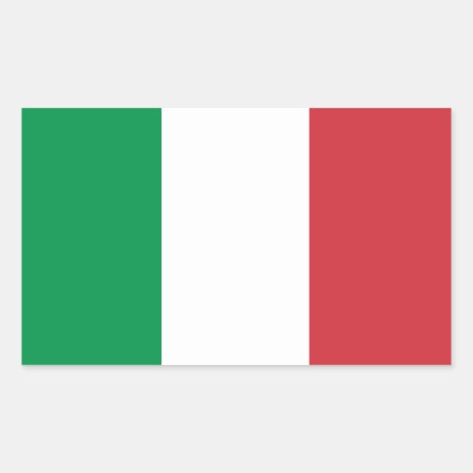 Autocollants brillants rectangle à drapeau italien (Devant)