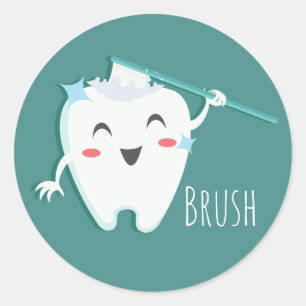 Autocollants Brosse à dents (feuille de 20)