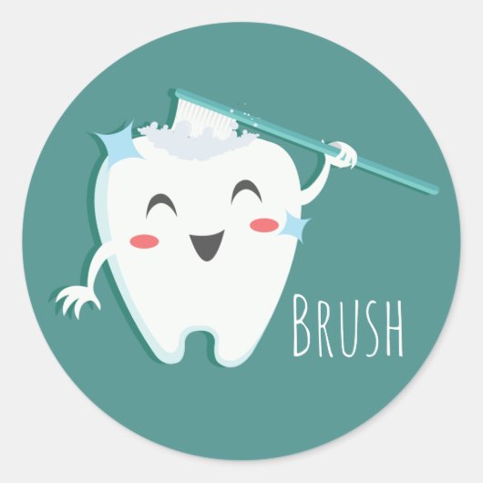 Autocollants Brosse à dents (feuille de 20) (Devant)