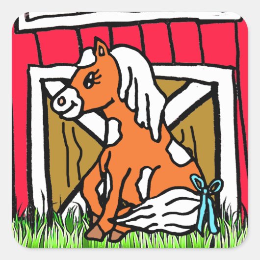 Autocollants Brown pour bébé Cheval adorable (Devant)