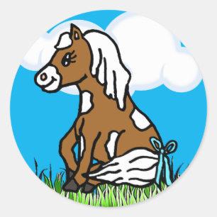 Autocollants Brown pour bébé Cheval adorable