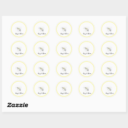 Autocollants Buzz & Bloom - dessin de abeille dess (Feuille)