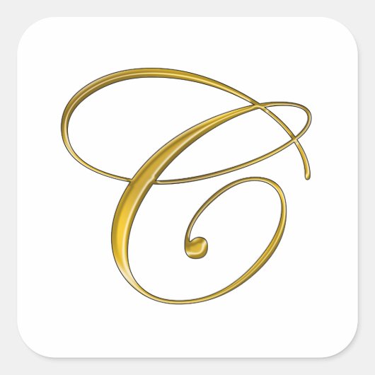 Autocollants C Monogramme Or (Devant)