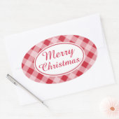 Autocollants Cadeau de Noël Rétro Rustique Joyeux (Enveloppe)
