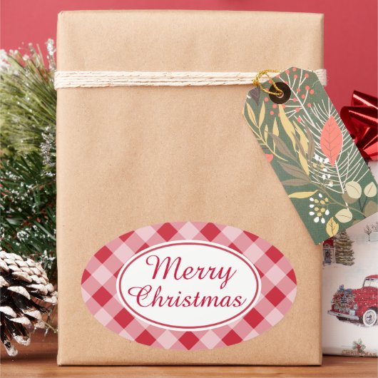 Autocollants Cadeau de Noël Rétro Rustique Joyeux (vacances)