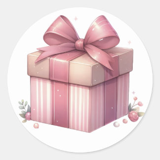 Autocollants Cadeau Rose