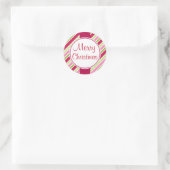 Autocollants cadeaux Retro Rose Joyeux Noël (Sac)