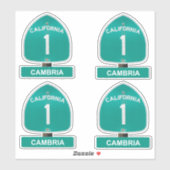 Autocollants California Highway 1 Cambria (Feuille)