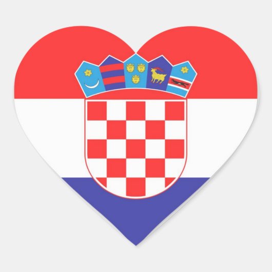 Autocollants Cardiaques Classiques – Drapeau Croat (Devant)