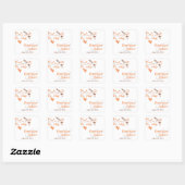 Autocollants Carré Mariage Orange Romance (Feuille)