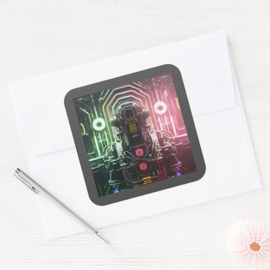 Autocollants carré Robot 1 (Enveloppe)