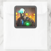 Autocollants carré Robot 2 (Sac)