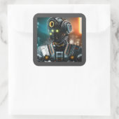 Autocollants carré Robot 3 (Sac)