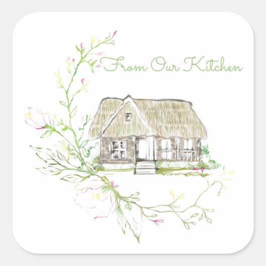 Autocollants Carrés de chalet faits maison pour vo (Devant)