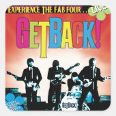 Autocollants carrés GetBack!® brillants (Devant)