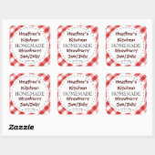 Autocollants carrés vérifiés de confiture/gelée (Feuille)