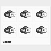 Autocollants carrés Wifi gratuit (Feuille)