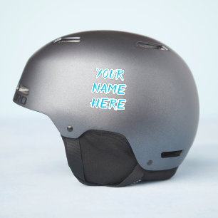 Autocollants Casque Bleu Texte Nom Personnalisé