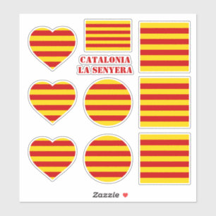autocollants Catalogne & drapeau La Senyera Cœur /