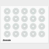 Autocollants - Cercle avec un cœur blanc. (Feuille)