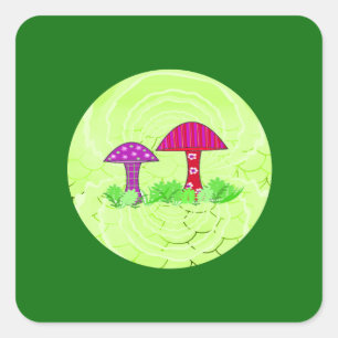 Autocollants Champignons Fantaisistes