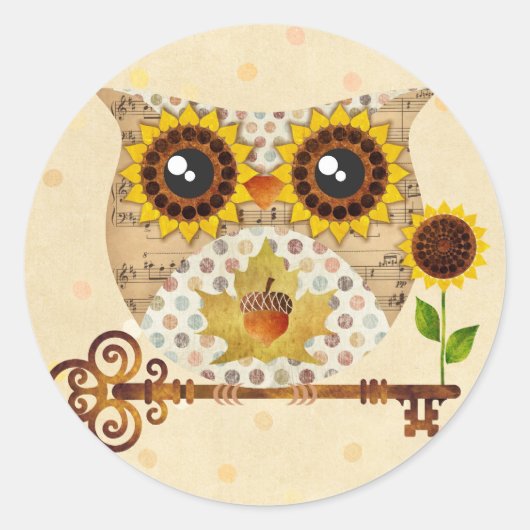 Autocollants Chanson d'automne du hibou (Devant)