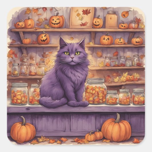 autocollants chat halloween #5 (Devant)