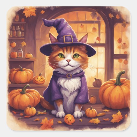 autocollants chat halloween #8 (Devant)