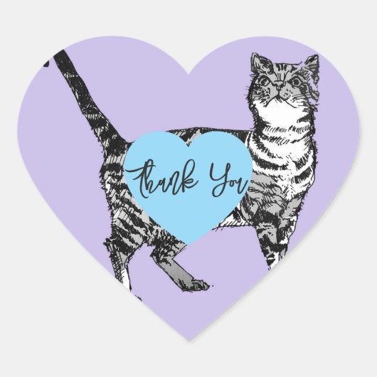 Autocollants Chat Tigre Violet Chats mignons Set d (Devant)