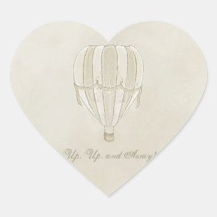 Autocollants chauds de coeur de ballon à air