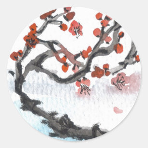 Autocollants chinois de fleur de prune