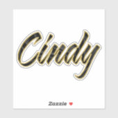 Autocollants Cindy black Gold Lettering (Feuille)