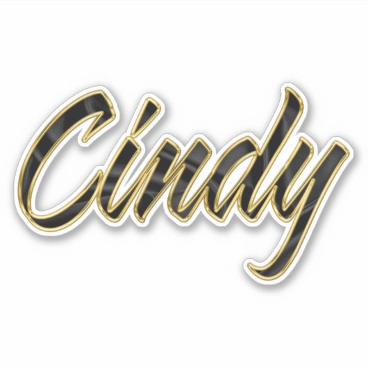 Autocollants Cindy black Gold Lettering (Devant)