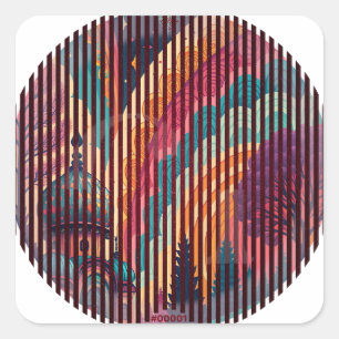 Autocollants circulaires Boho Rainbow Dome – Perso