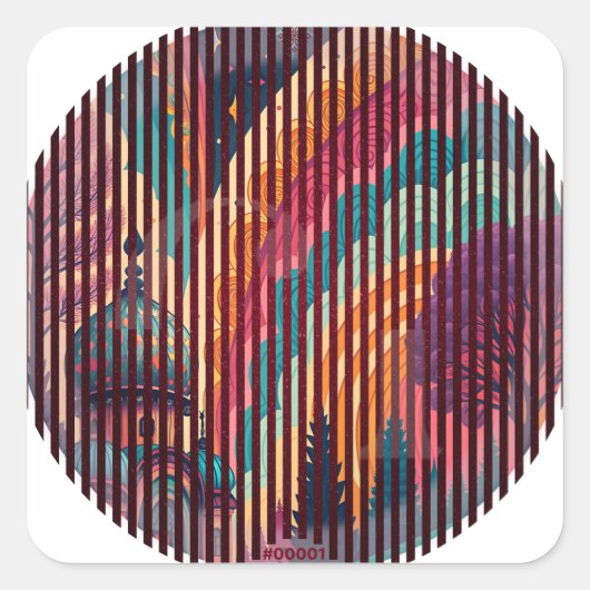 Autocollants circulaires Boho Rainbow Dome – Perso (Devant)
