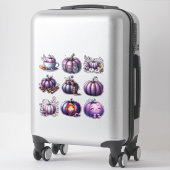 Autocollants Citrouille Violette de Thanksgiving (Sur valise)