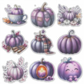 Autocollants Citrouille Violette de Thanksgiving (Devant)